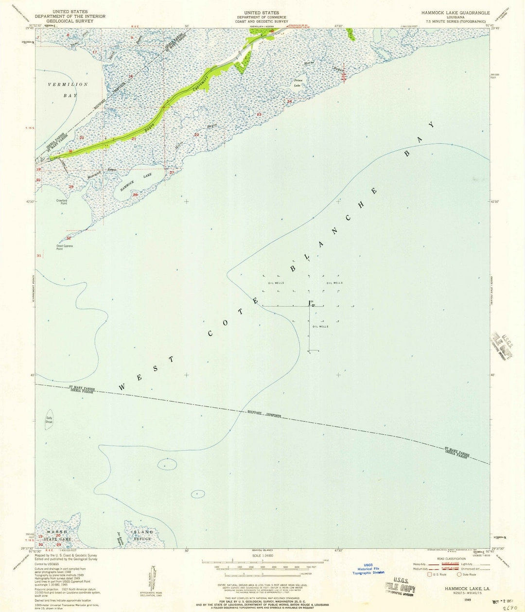 1949 Hammock Lake, LA - Louisiana - USGS Topographic Map