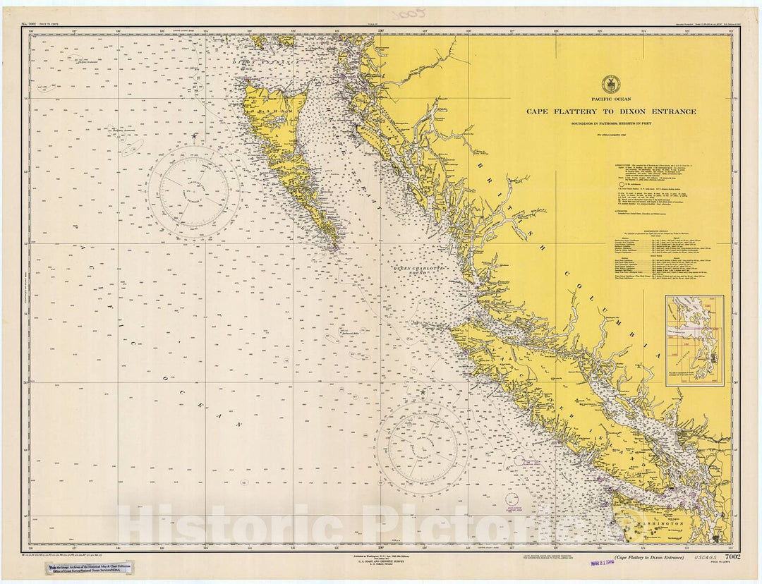 Historic Nautical Map - Cape Flattery To Dixon Entrance, 1948 NOAA Chart - Washington, Alaska (WA, AK) - Vintage Wall Art