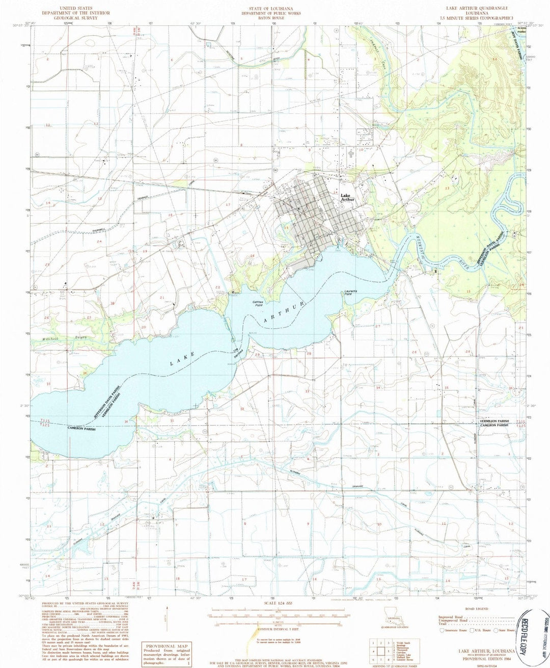 1984 Lake Arthur, LA - Louisiana - USGS Topographic Map