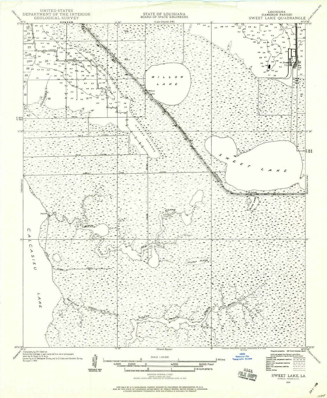 1934 Sweet Lake, LA - Louisiana - USGS Topographic Map