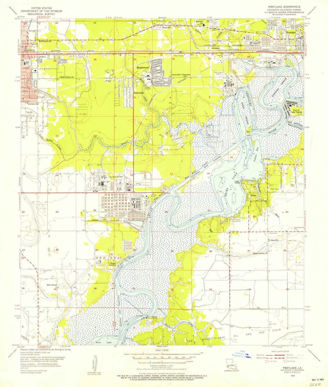 1955 Westlake, LA - Louisiana - USGS Topographic Map