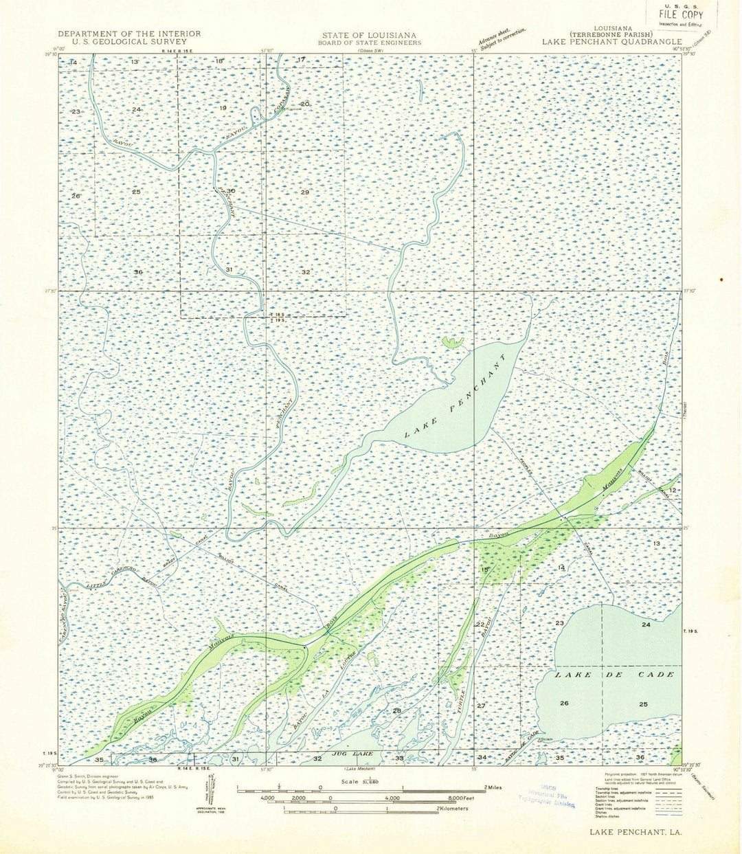 1935 Lake Penchant, LA - Louisiana - USGS Topographic Map