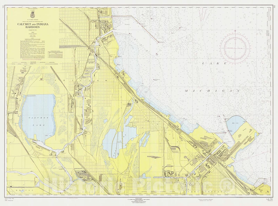 Historic Nautical Map - Calumet And Indiana Harbor, 1960 NOAA Chart - Illinois (IL) - Vintage Wall Art