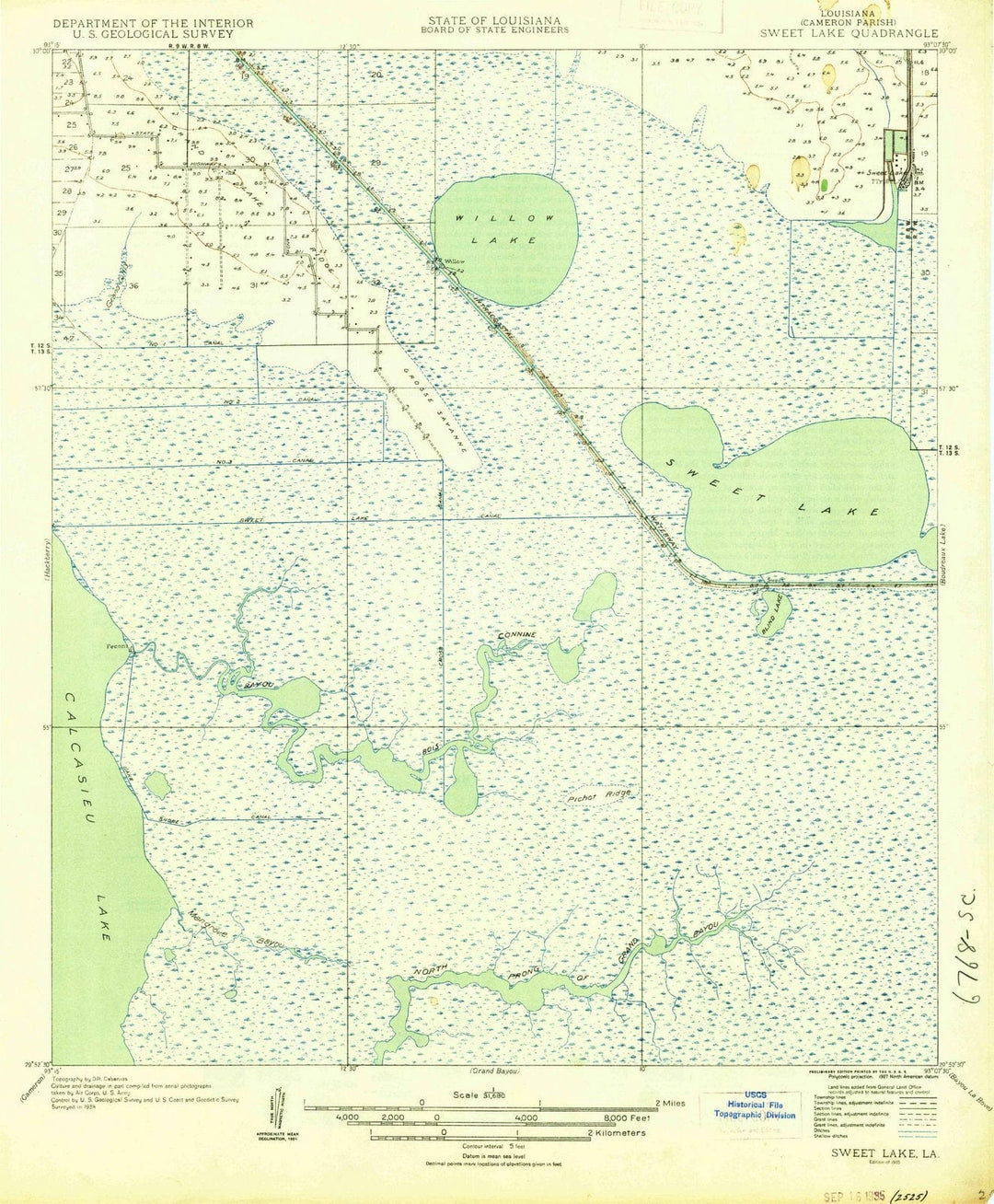 1935 Sweet Lake, LA - Louisiana - USGS Topographic Map