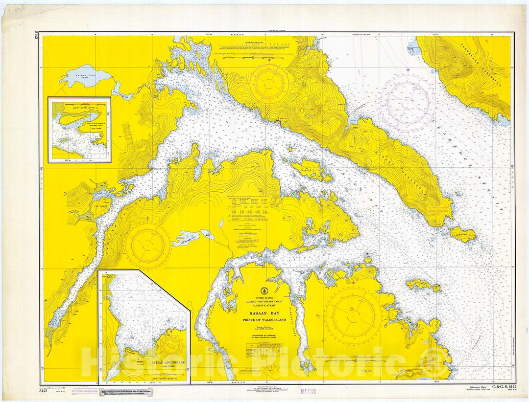 Historic Nautical Map - Kasaan Bay, 1969 NOAA Chart - Alaska (AK) - Vintage Wall Art