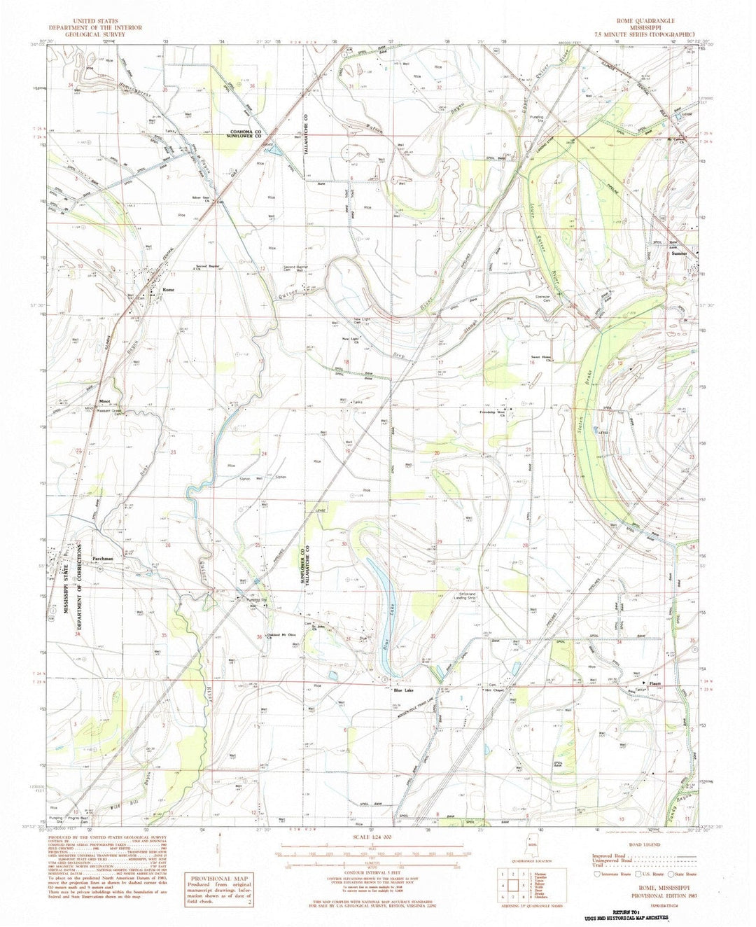 1983 Rome, MS - Mississippi - USGS Topographic Map