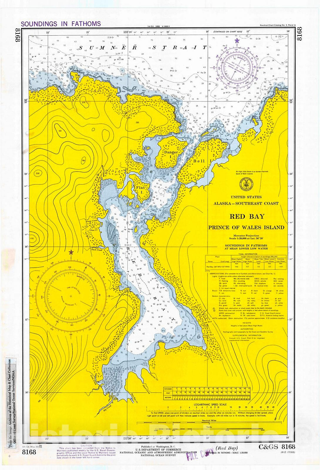 Historic Nautical Map - Red Bay, 1972 NOAA Chart - Alaska (AK) - Vintage Wall Art