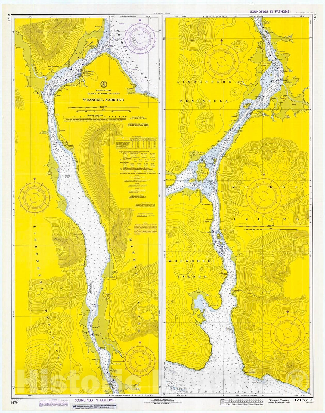 Historic Nautical Map - Wrangell Narrows, 1973 NOAA Chart - Alaska (AK) - Vintage Wall Art