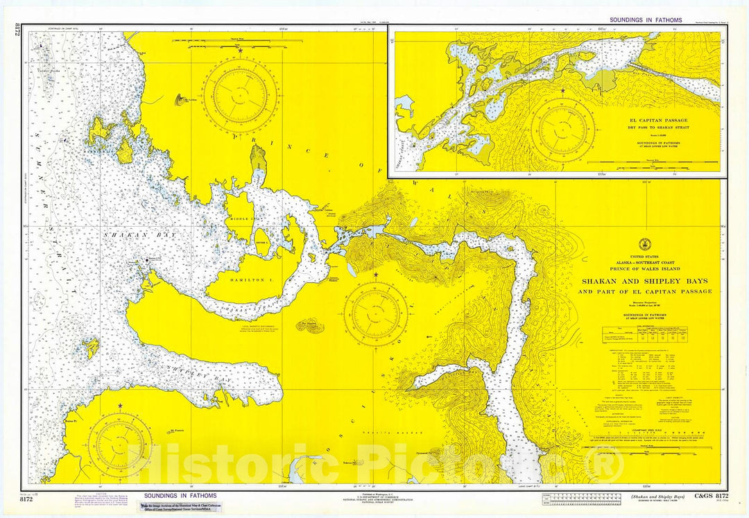 Historic Nautical Map - Shakan & Shipley Bays, 1973 NOAA Chart - Alaska (AK) - Vintage Wall Art