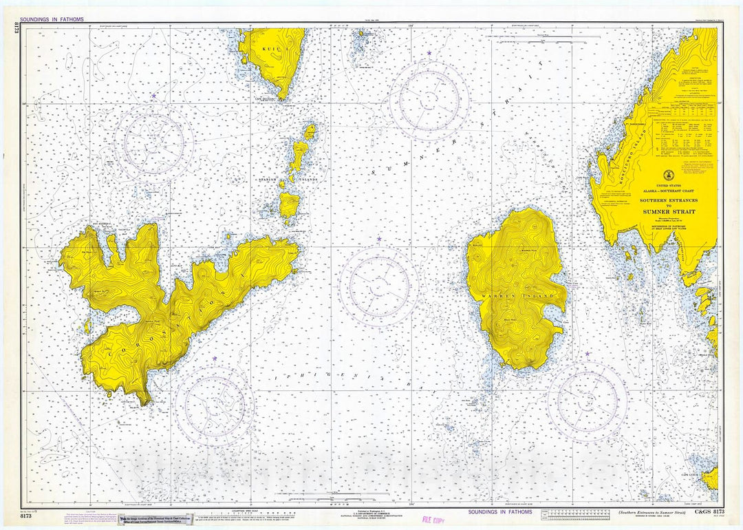 Historic Nautical Map - Southern Entrances To Sumner Strait, 1973 NOAA Chart - Alaska (AK) - Vintage Wall Art