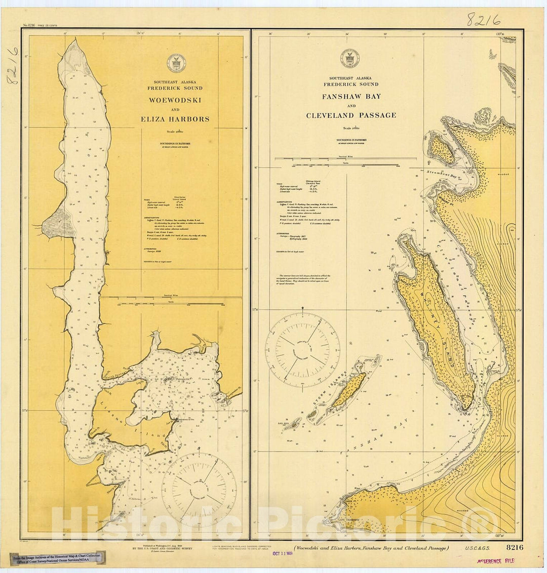 Historic Nautical Map - Fanshaw Bay & Cleveland Passage, Ak, 1920 NOAA Chart - Alaska (AK) - Vintage Wall Art