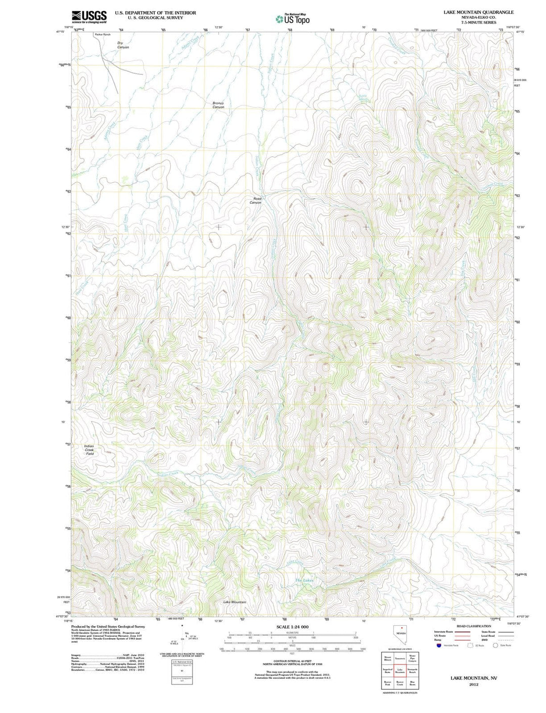 2012 Lake Mountain, NV - Nevada - USGS Topographic Map