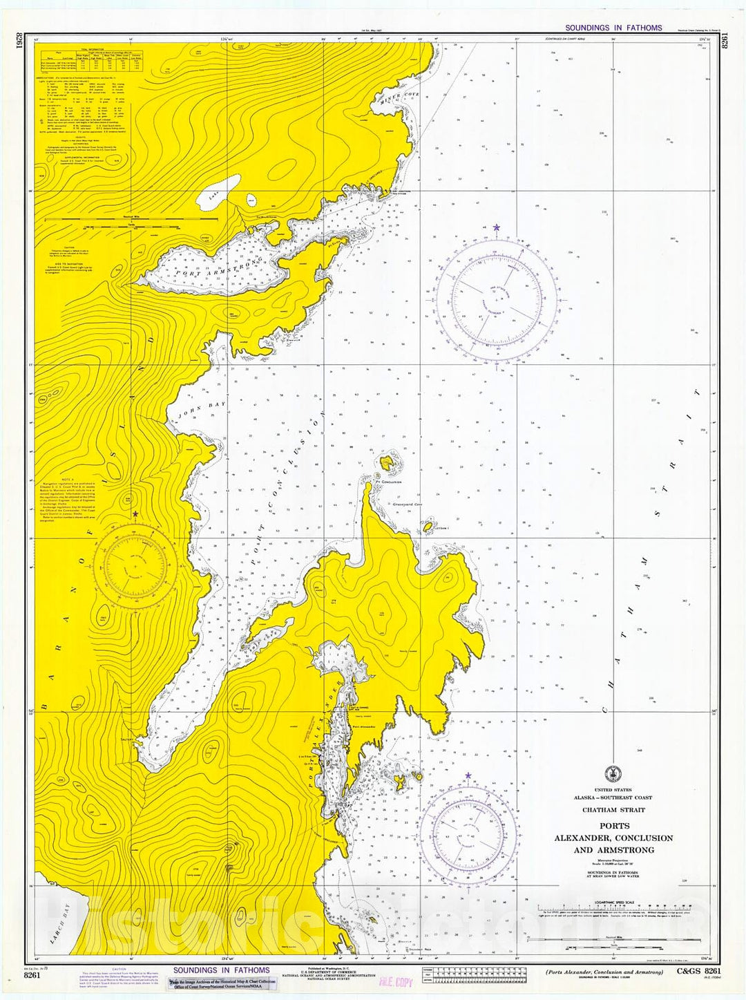 Historic Nautical Map - Yakobi Island And Lisianski Inlet, 1973 NOAA Chart - Alaska (AK) - Vintage Wall Art