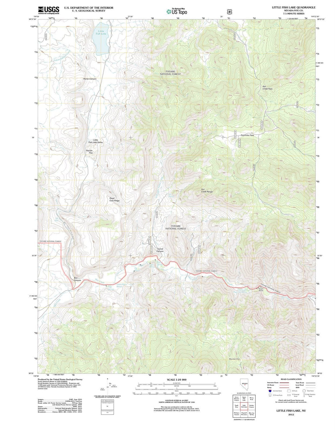 2012 Little Fish Lake, NV - Nevada - USGS Topographic Map