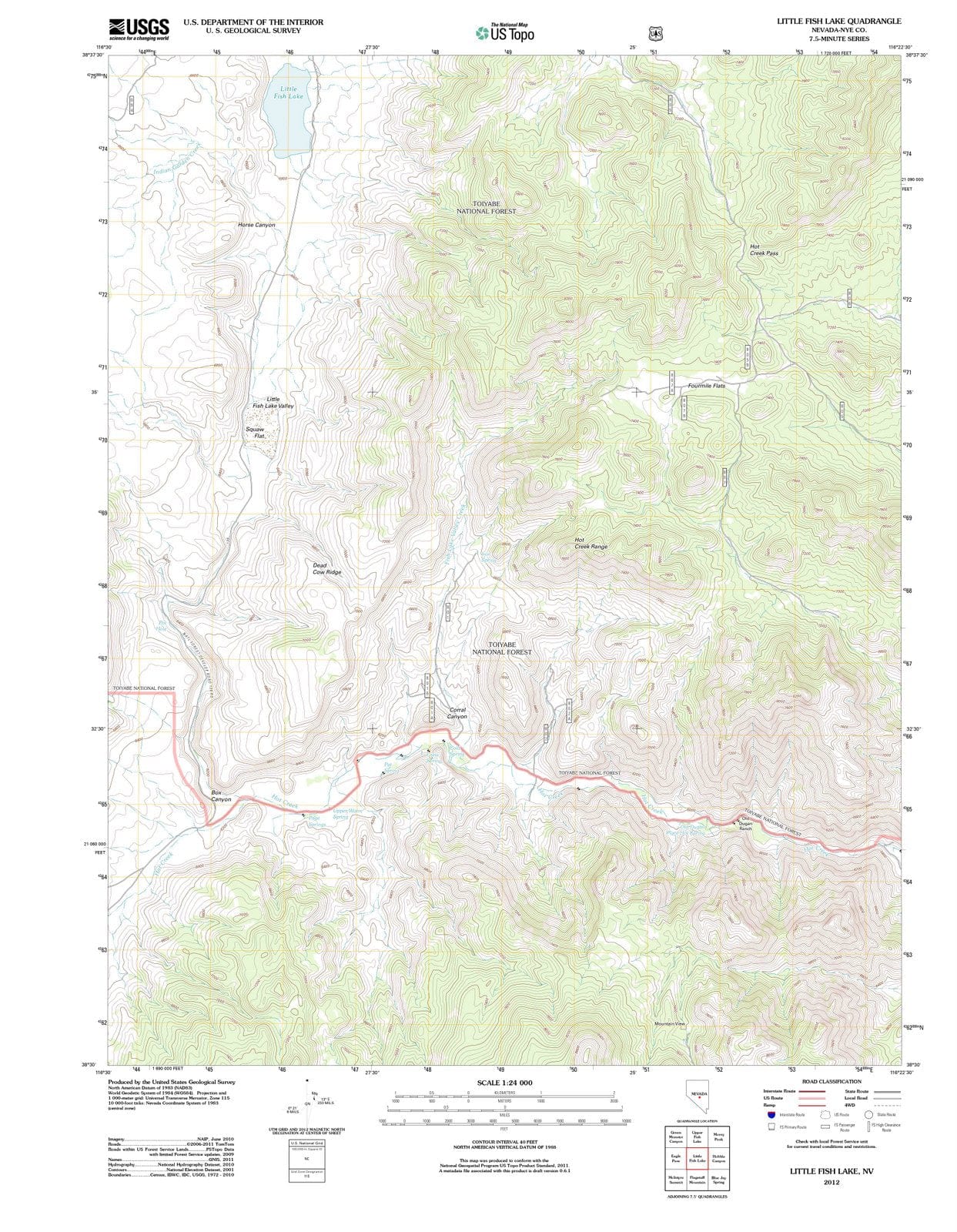 2012 Little Fish Lake, NV - Nevada - USGS Topographic Map