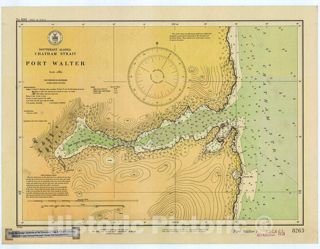 Historic Nautical Map - Port Walter, Ak, 1927 NOAA Chart - Alaska (AK) - Vintage Wall Art