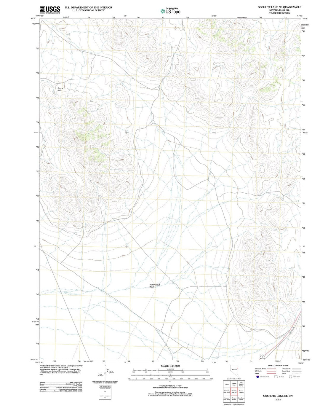 2012 Goshute Lake, NV - Nevada - USGS Topographic Map