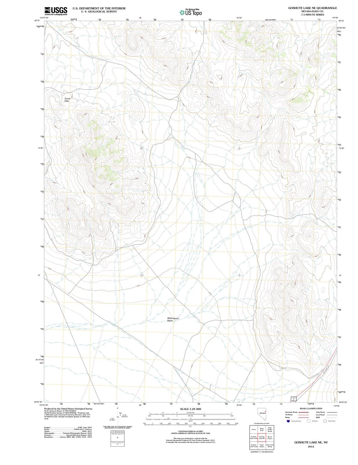 2012 Goshute Lake, NV - Nevada - USGS Topographic Map