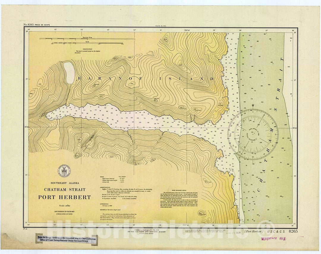 Historic Nautical Map - Port Herbert, Ak, 1928 NOAA Chart - Alaska (AK) - Vintage Wall Art