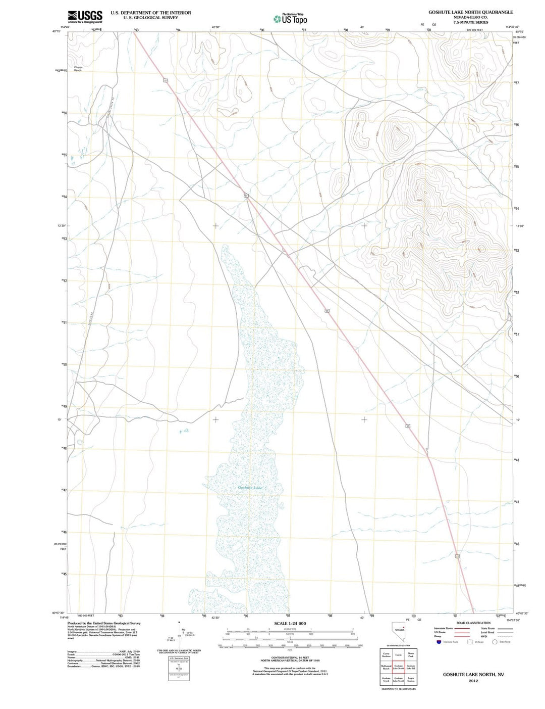 2012 Goshute Lake North, NV - Nevada - USGS Topographic Map