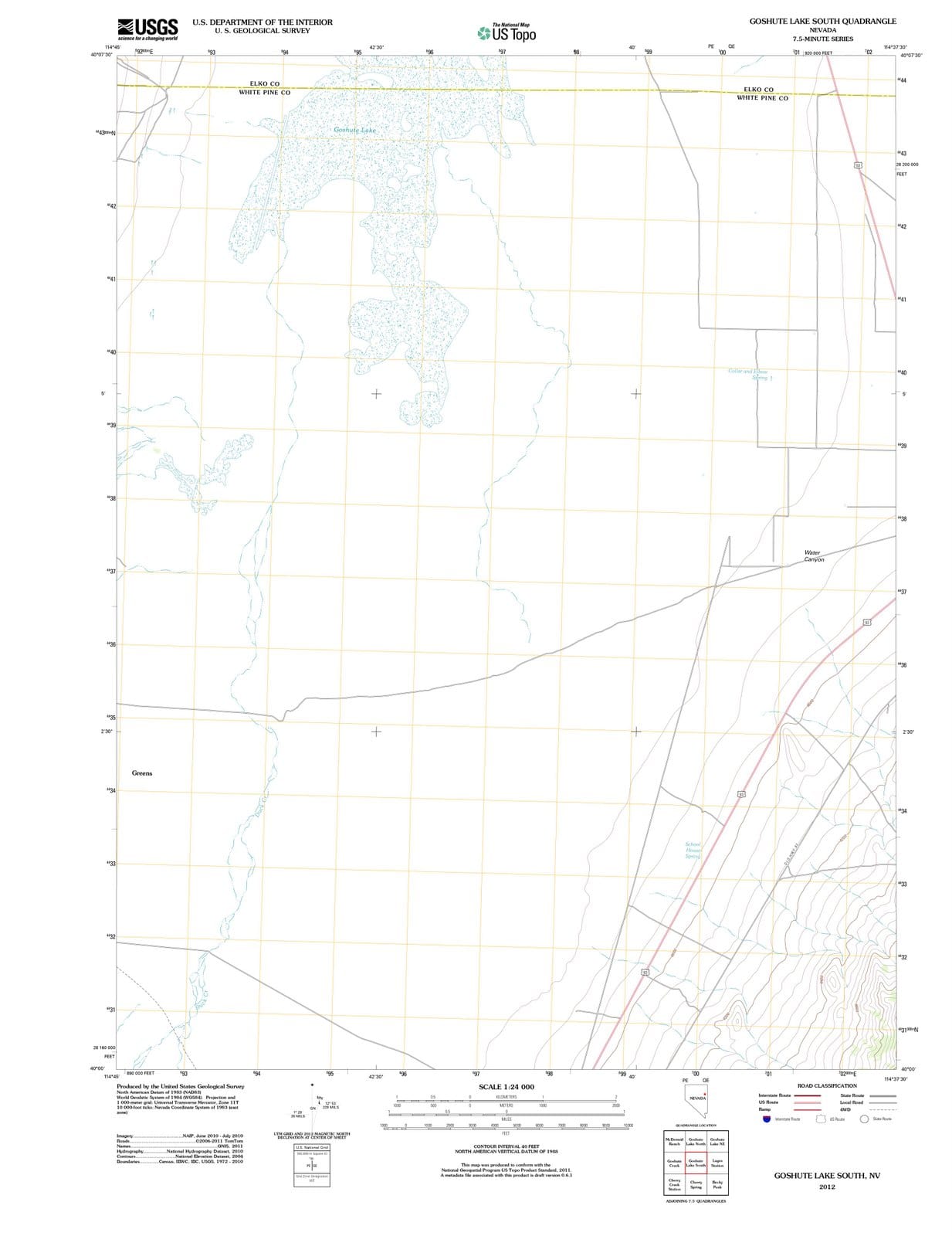 2012 Goshute Lake South, NV - Nevada - USGS Topographic Map