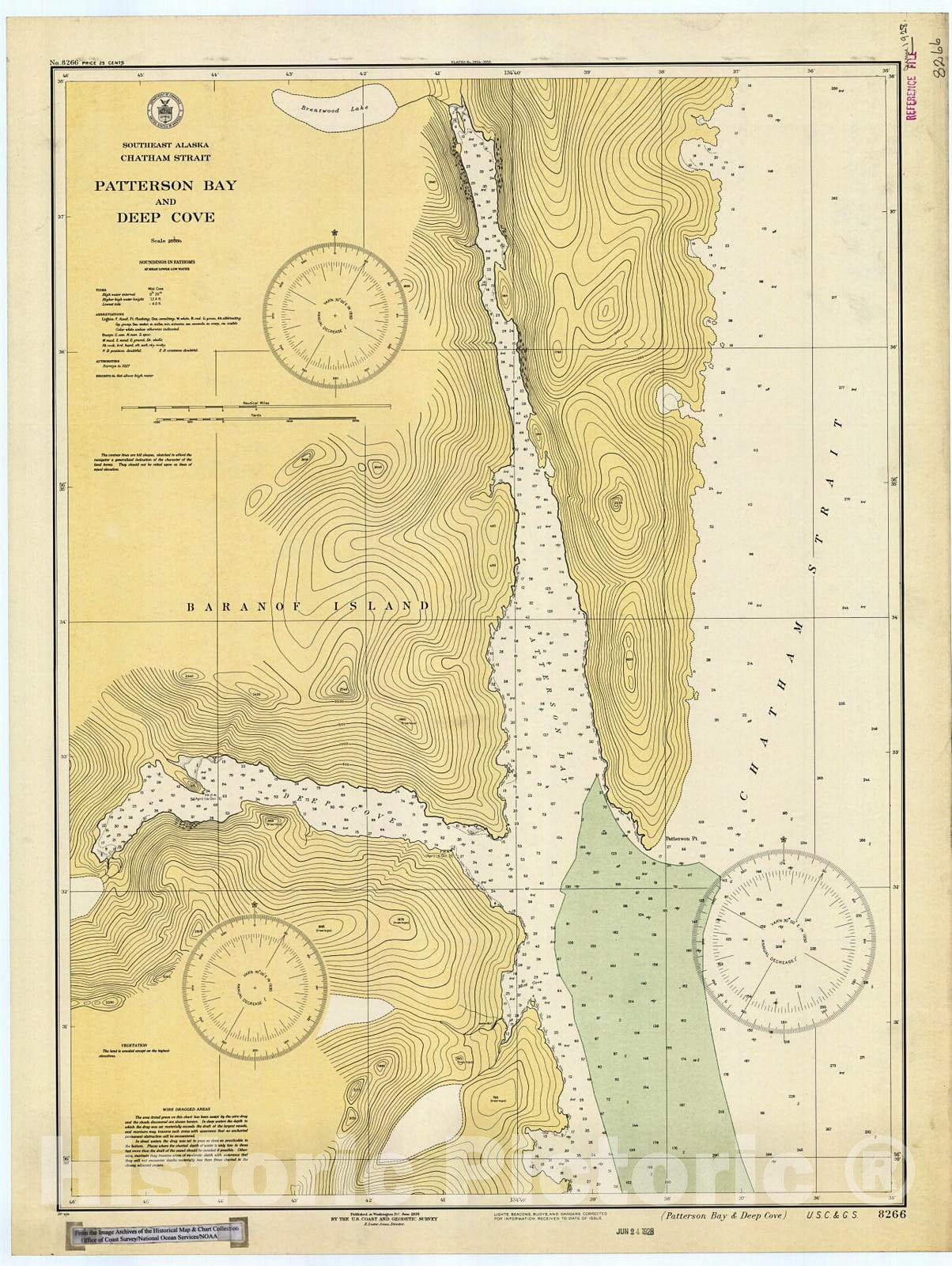 Historic Nautical Map - Pattersohn Bay & Deep Cove, Ak, 1928 NOAA Chart - Alaska (AK) - Vintage Wall Art