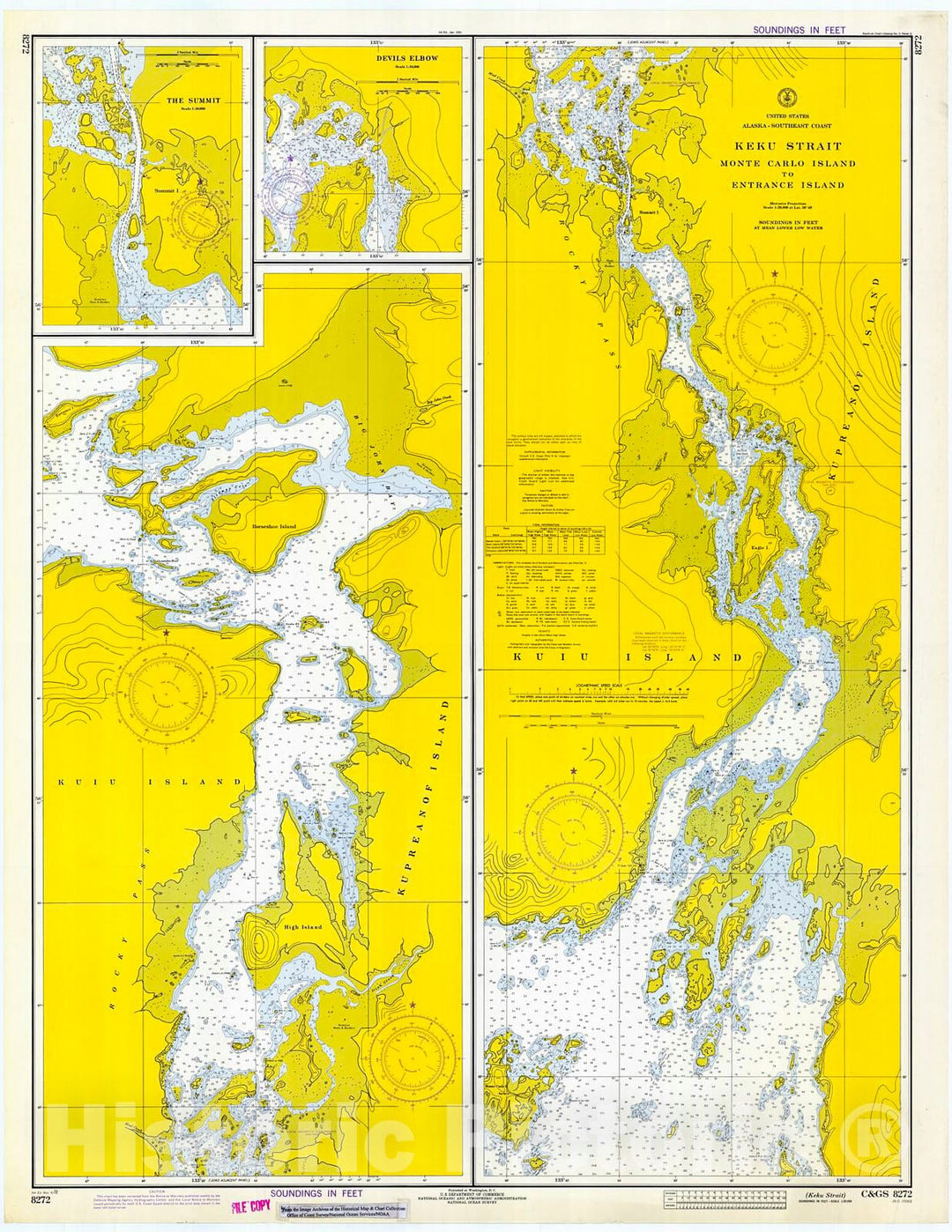 Historic Nautical Map - Keku Strait, 1972 NOAA Chart - Alaska (AK) - Vintage Wall Art