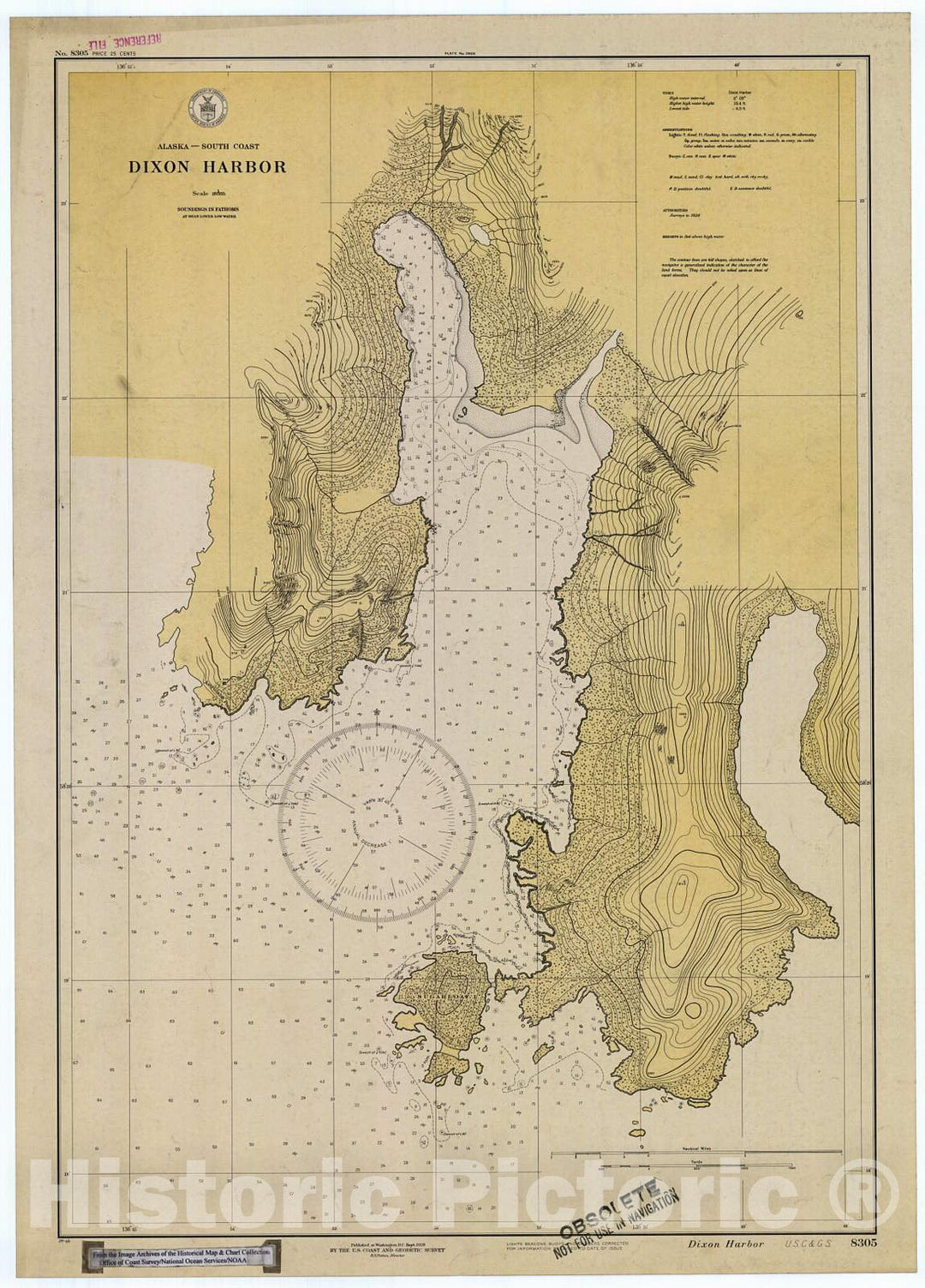 Historic Nautical Map - Dixon Harbor, Ak, 1929 NOAA Chart - Alaska (AK) - Vintage Wall Art