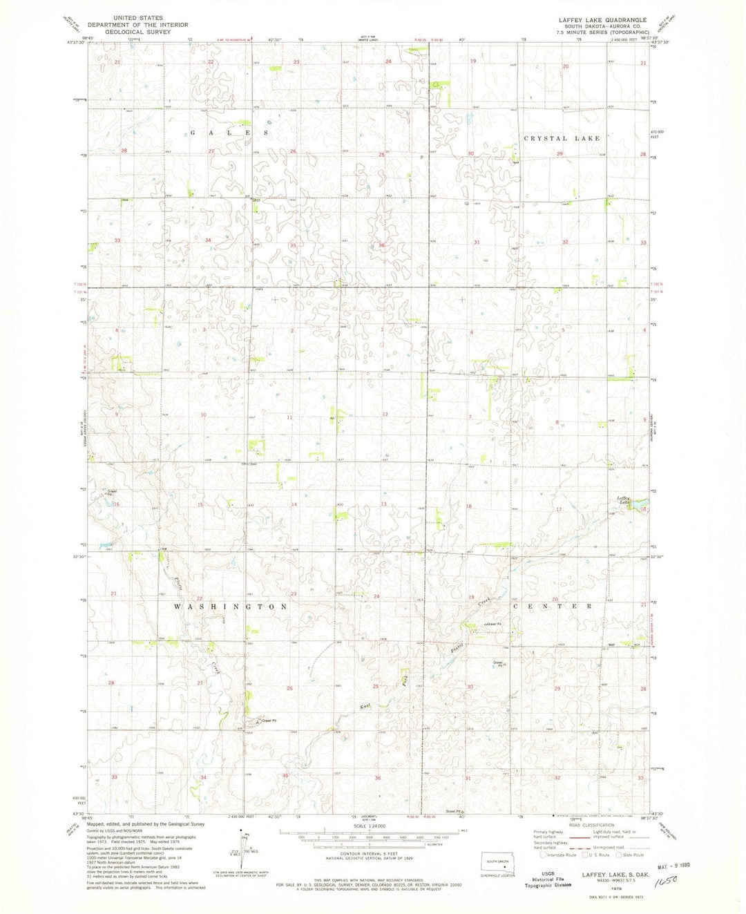 1979 Laffey Lake, SD - South Dakota - USGS Topographic Map