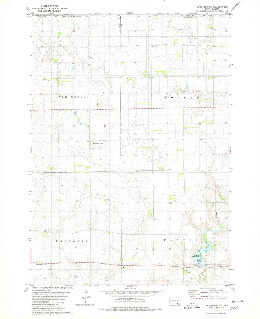 1979 Lake George, SD - South Dakota - USGS Topographic Map