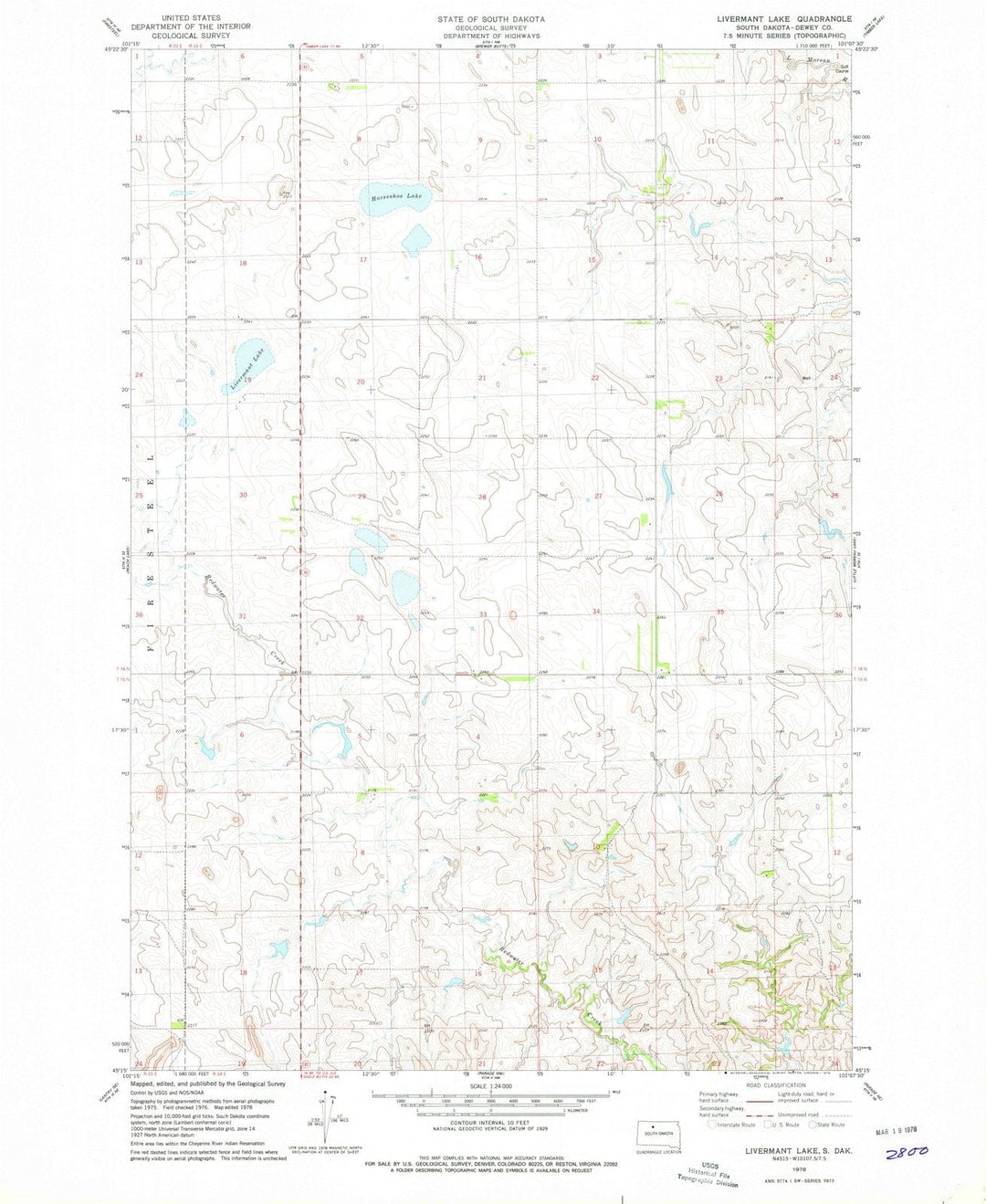 1978 Livermant Lake, SD - South Dakota - USGS Topographic Map