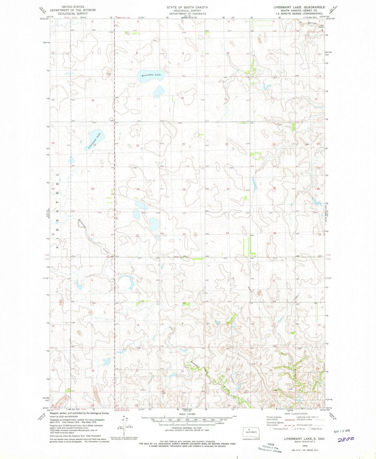 1978 Livermant Lake, SD - South Dakota - USGS Topographic Map