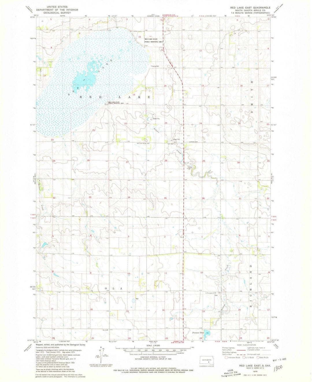 1979 Red Lake East, SD - South Dakota - USGS Topographic Map