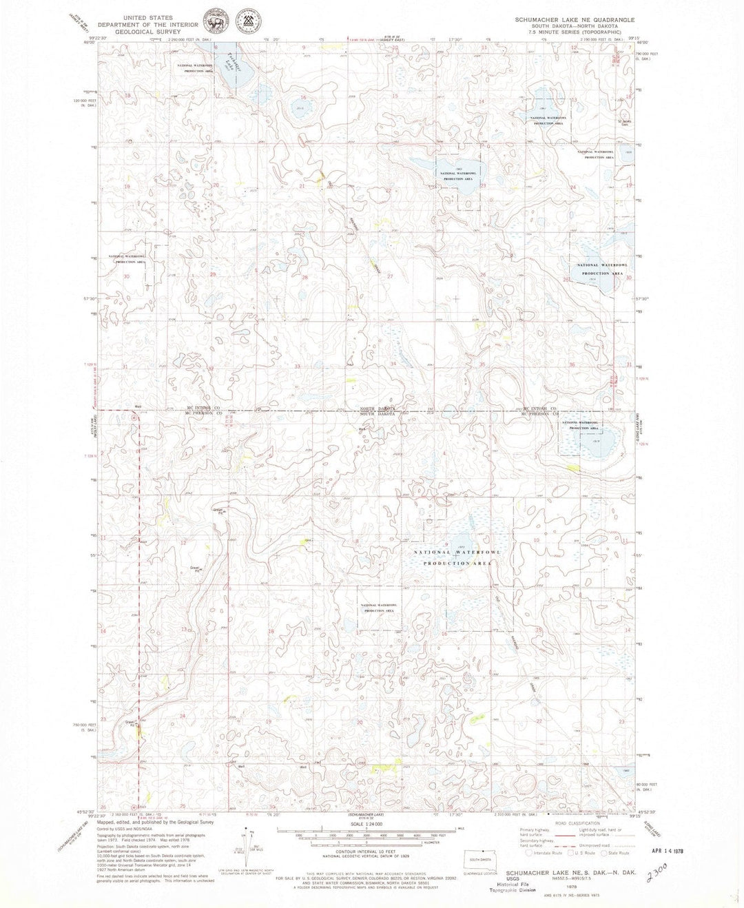 1978 Schumacher Lake, SD - South Dakota - USGS Topographic Map