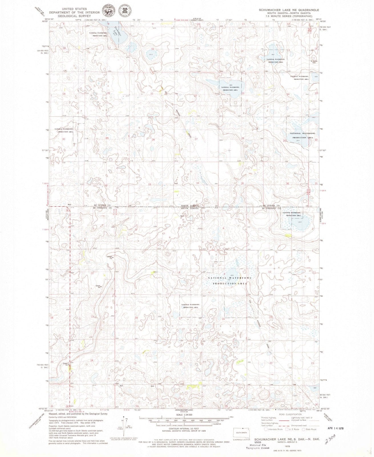 1978 Schumacher Lake, SD - South Dakota - USGS Topographic Map