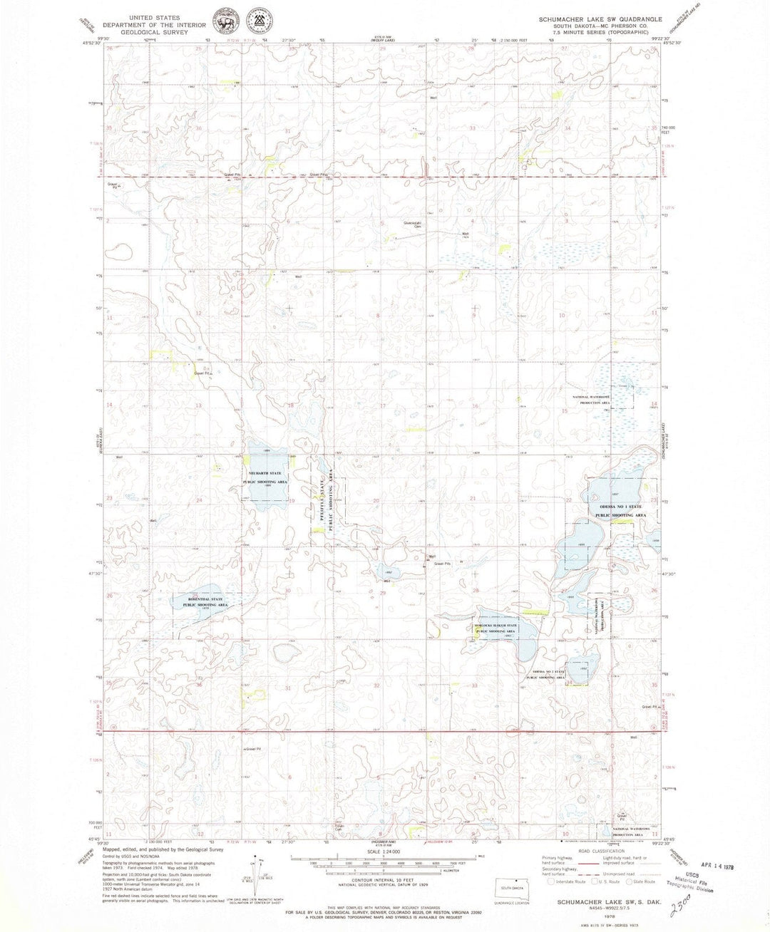 1978 Schumacher Lake, SD - South Dakota - USGS Topographic Map