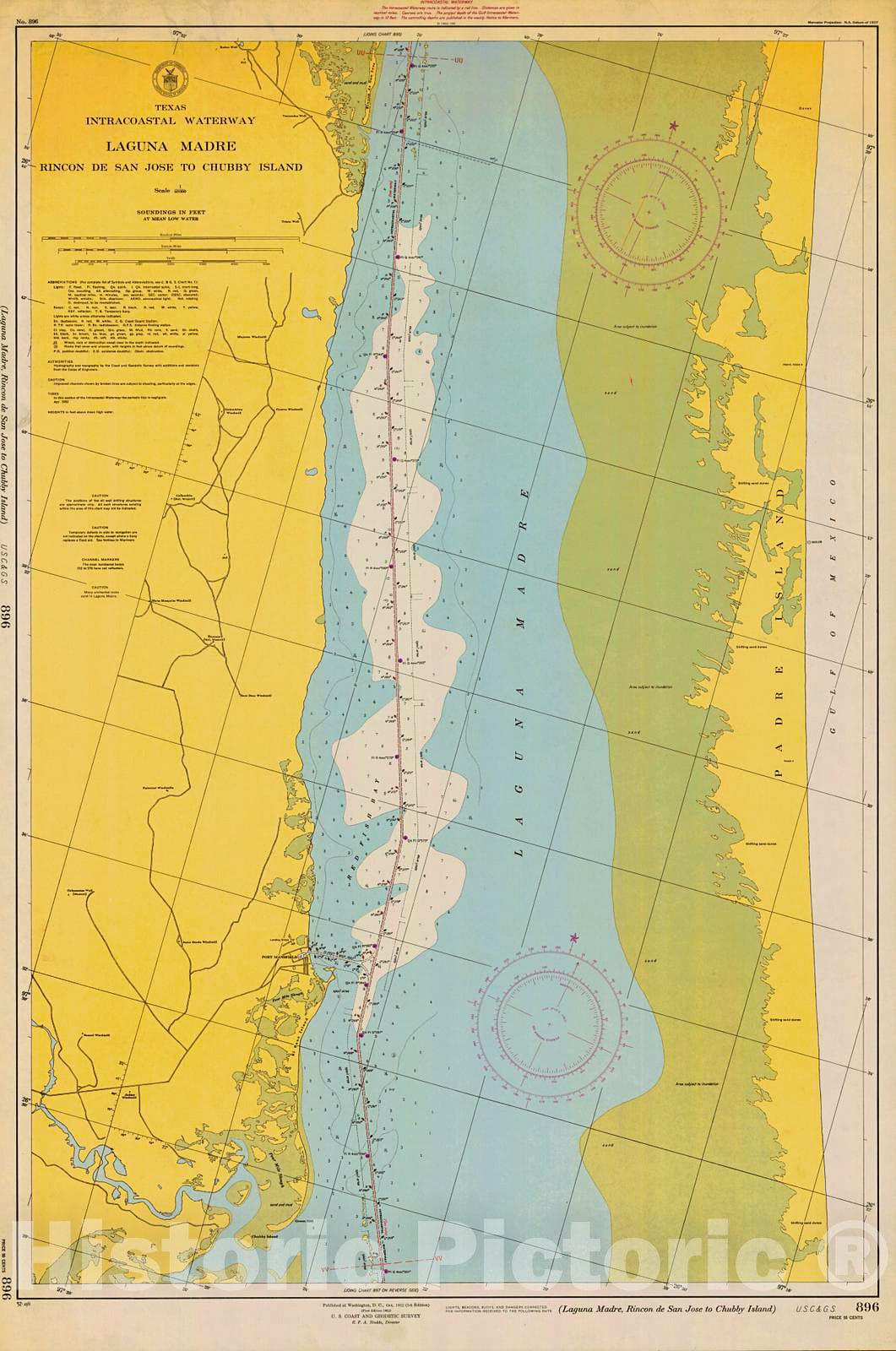 Historic Nautical Map - Laguna Madre Rincon De San Jose To Chubby Island, 1952 NOAA Chart - Texas (TX) - Vintage Wall Art