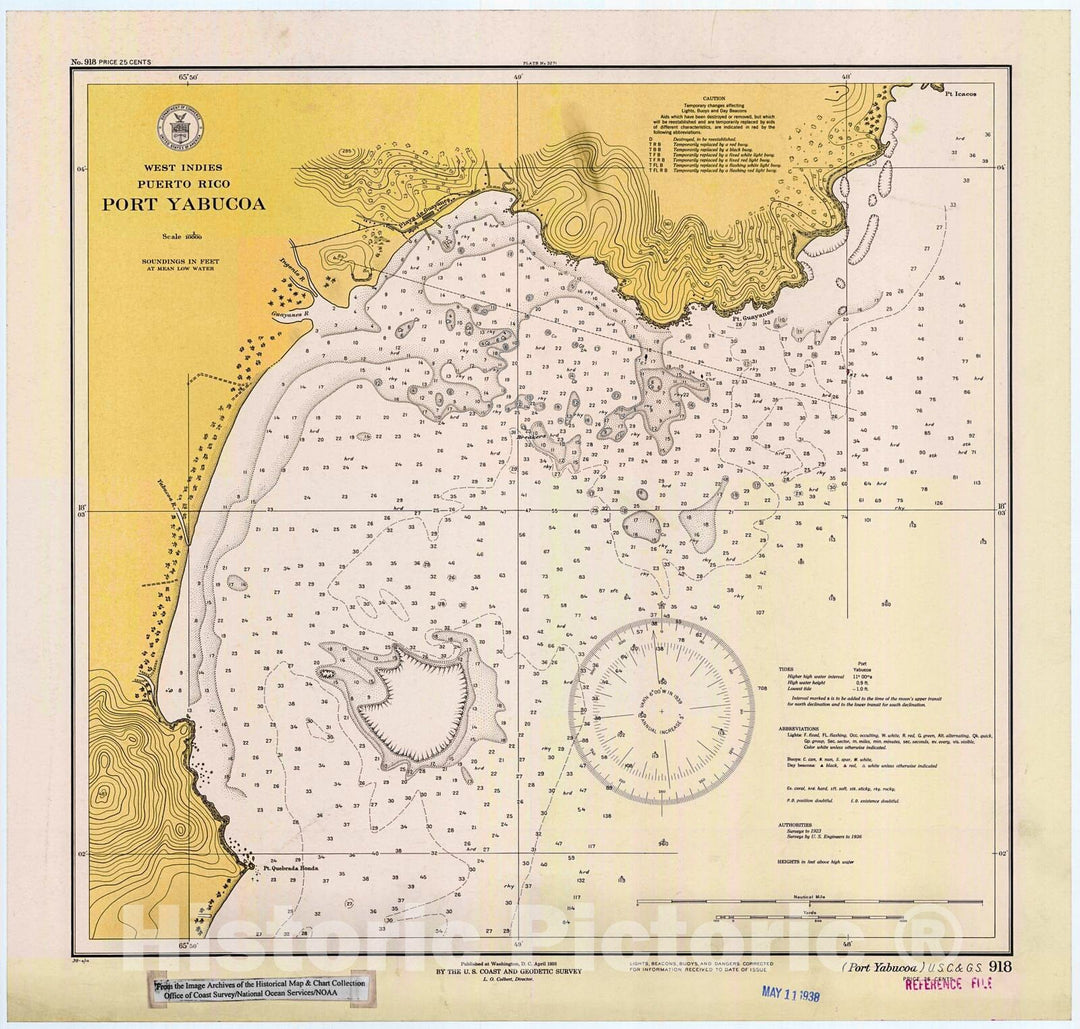 Historic Nautical Map - Port Yabucoa, 1938 NOAA Chart - Puerto Rico (PR) - Vintage Wall Art