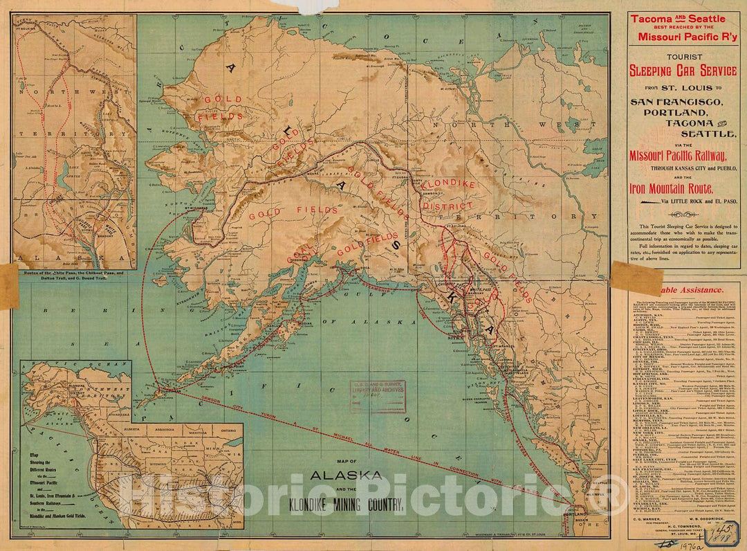 Historic Nautical Map - Map Of Alaska Klondike Mining Country, 1898 NOAA Cartographic - Alaska (AK) - Vintage Wall Art