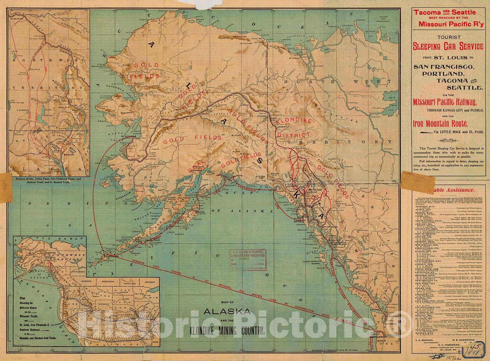 Historic Nautical Map - Map Of Alaska Klondike Mining Country, 1898 NOAA Cartographic - Alaska (AK) - Vintage Wall Art