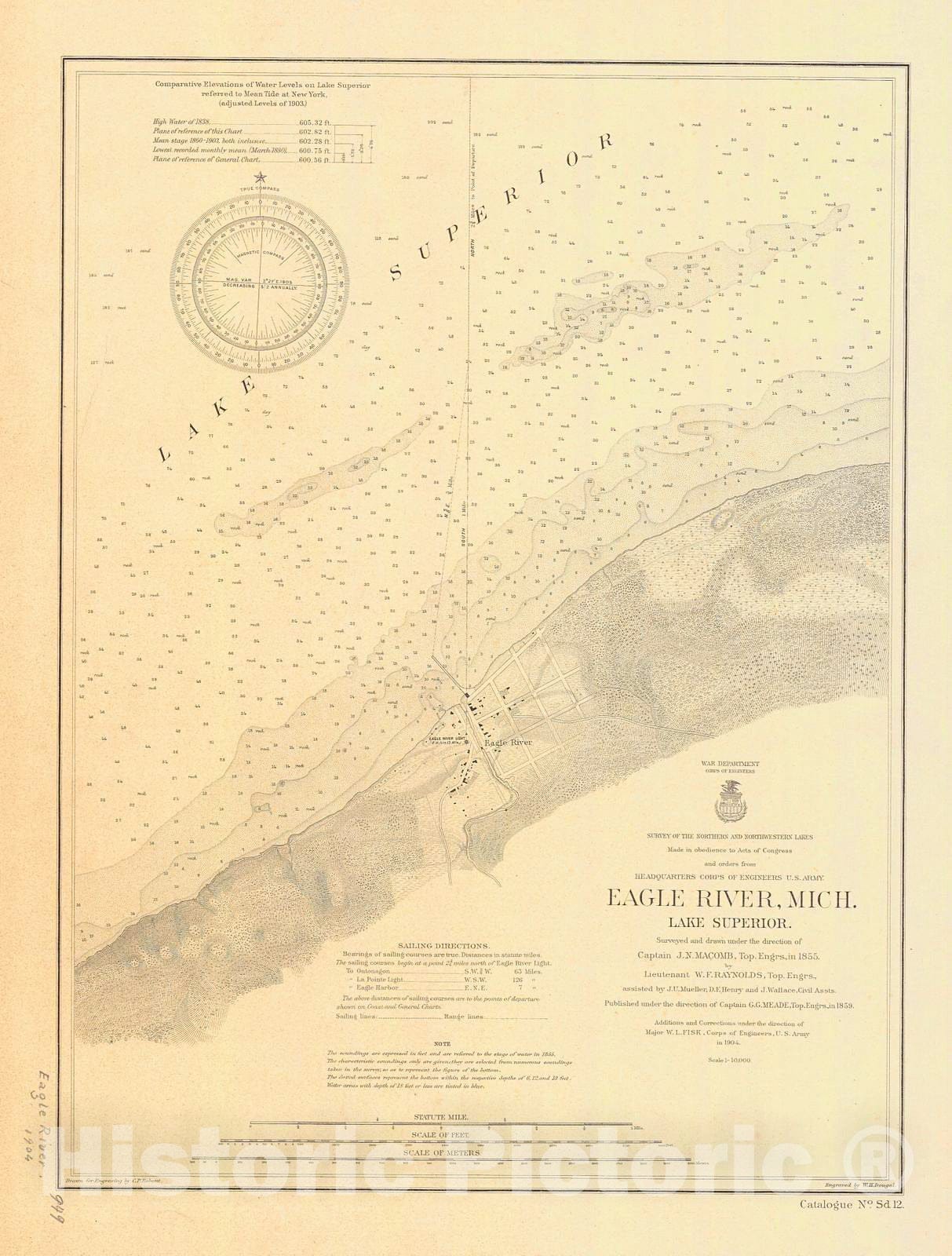 Historic Nautical Map - Eagle River, 1904 NOAA Chart - Michigan (MI) - Vintage Wall Art