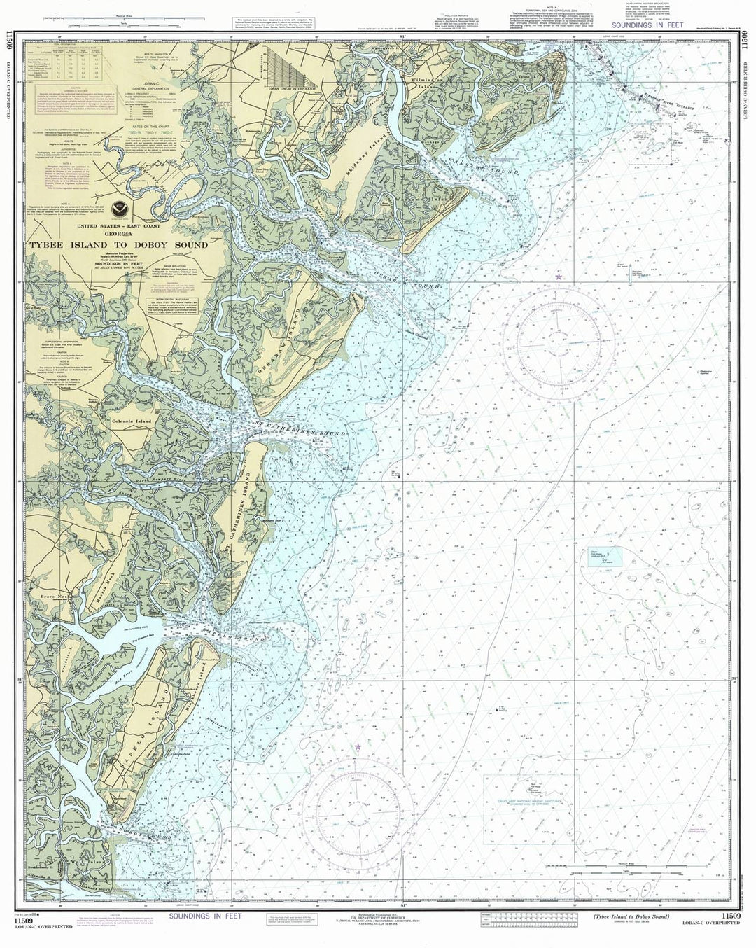 Historic Nautical Map - Tybee Island To Doboy Sound, 1988 NOAA Chart - Georgia (GA) - Vintage Wall Art