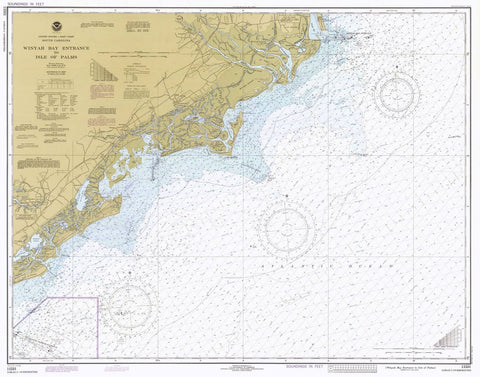 Historic Nautical Map - Winyah Bay Entrance To Isle Of Palms, 1980 NOAA Chart - South Carolina (SC) - Vintage Wall Art