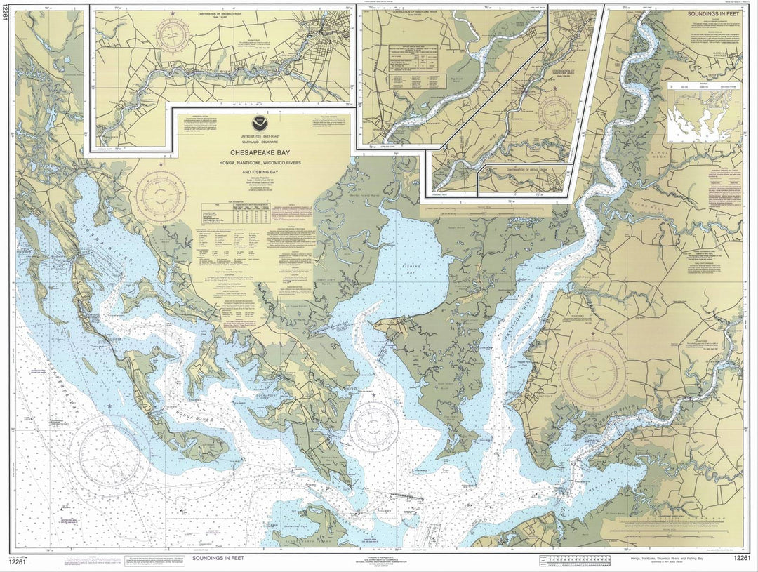 Historic Nautical Map - Chesapeake Bay - Honga Nanticoke Wicomico Rivers And Fishing Bay, 2001 NOAA Chart - Maryland, Delaware (MD, DE) - Vintage Wall Art