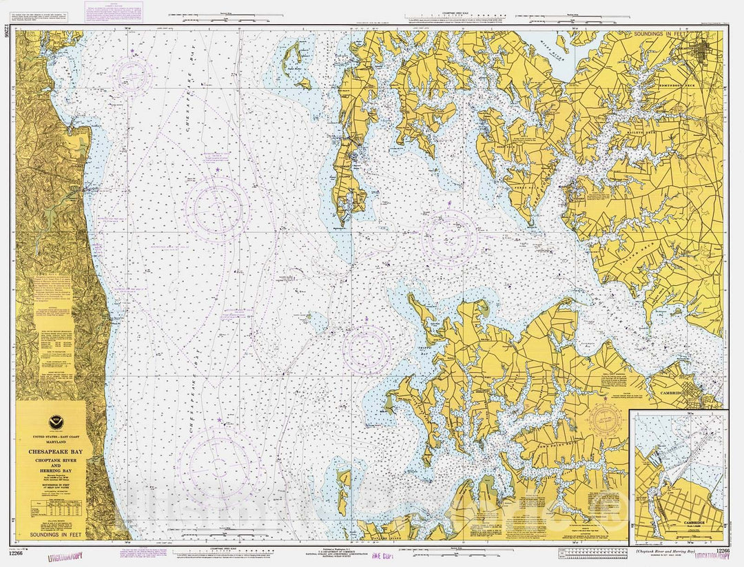 Historic Nautical Map - Chesapeake Bay - Choptank River And Herring Bay, 1983 NOAA Chart - Maryland (MD) - Vintage Wall Art