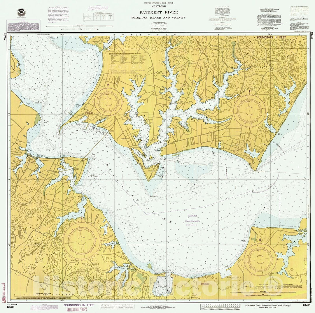 Historic Nautical Map - Patuxent River - Solomons Island And Vicinity, 1986 NOAA Chart - Maryland (MD) - Vintage Wall Art