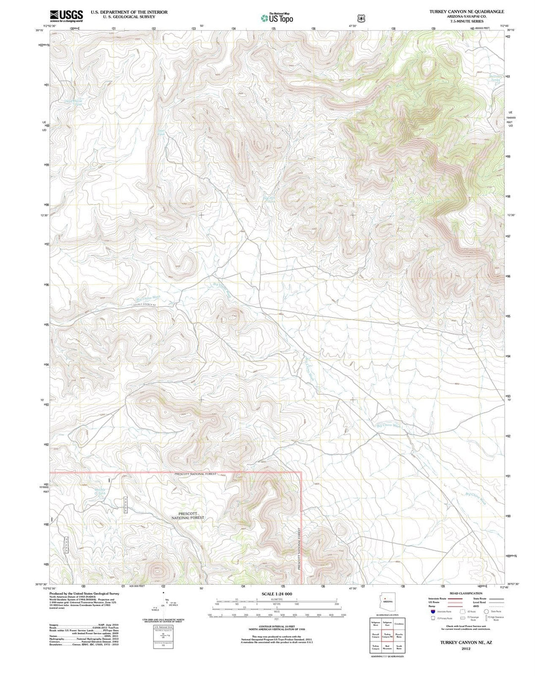 2012 Turkey Canyon, AZ - Arizona - USGS Topographic Map v2