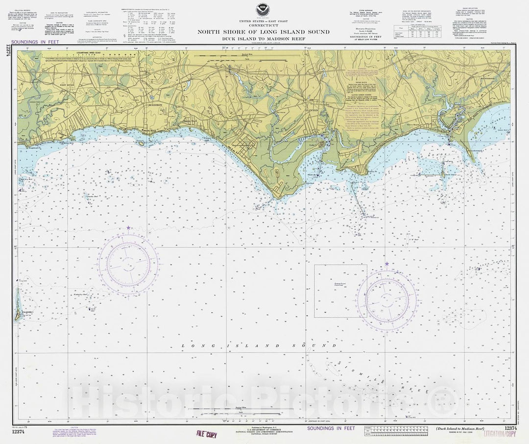 Historic Nautical Map - North Shore Of Long Island Sound -Duck Island To Madison Reef, 1979 NOAA Chart - Connecticut (CT) - Vintage Wall Art