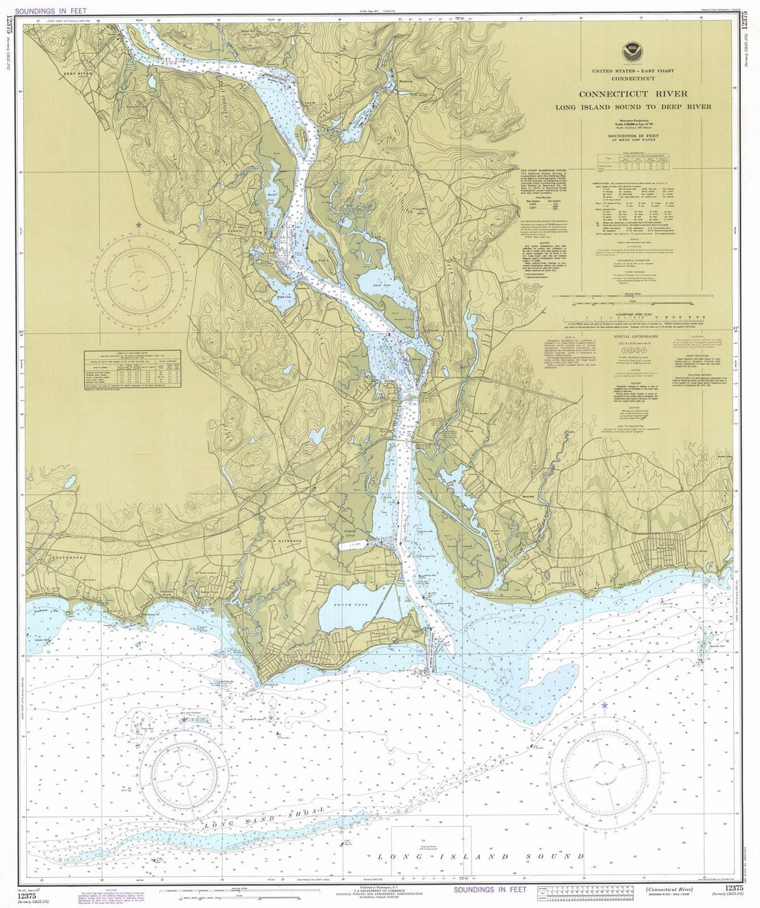 Historic Nautical Map - Connecticut River, 1977 NOAA Chart - Connecticut (CT) - Vintage Wall Art