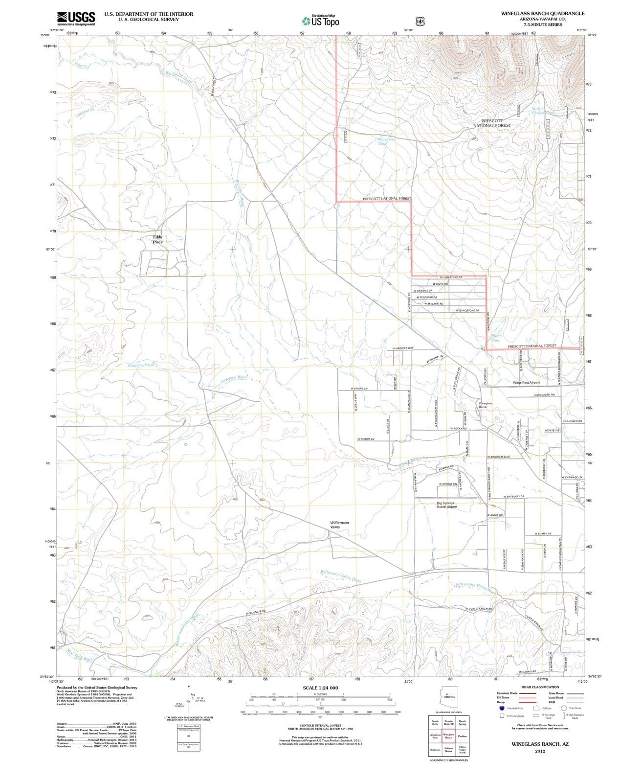 2012 Wineglass Ranch, AZ - Arizona - USGS Topographic Map